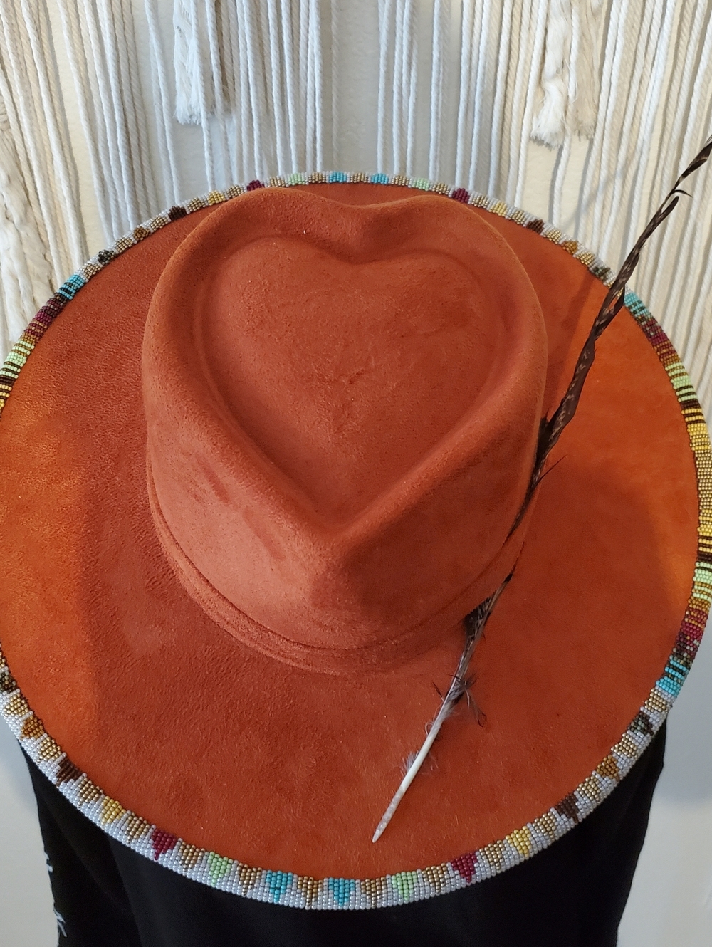 Hand Beaded Suede Hat - Picture 3 of 7